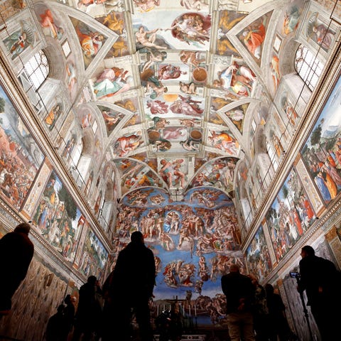 May 3, 2021: Visitors admire the Sistine Chapel in