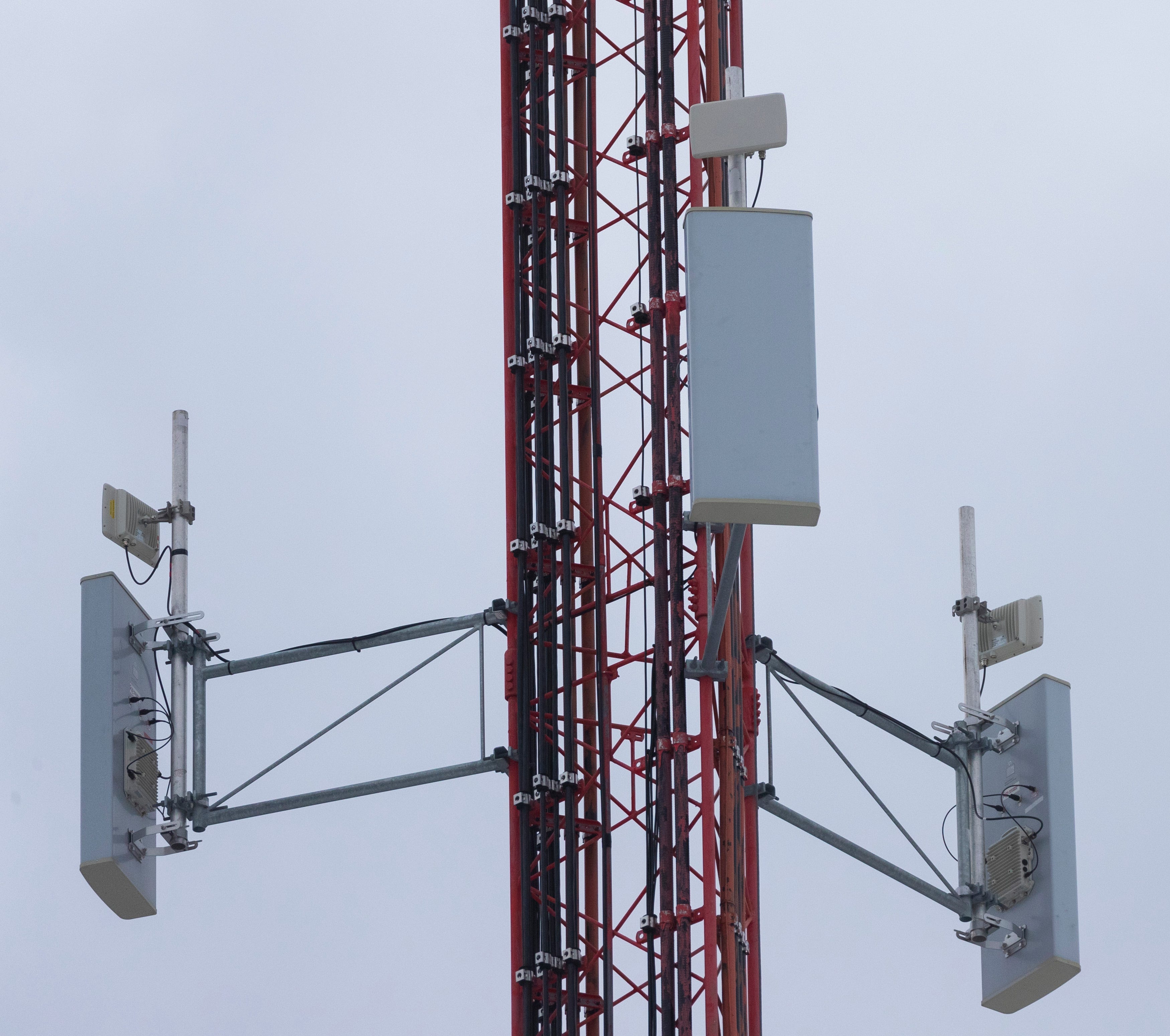 Transmission equipment on a communications tower used by Astrea is shown in Wausaukee.