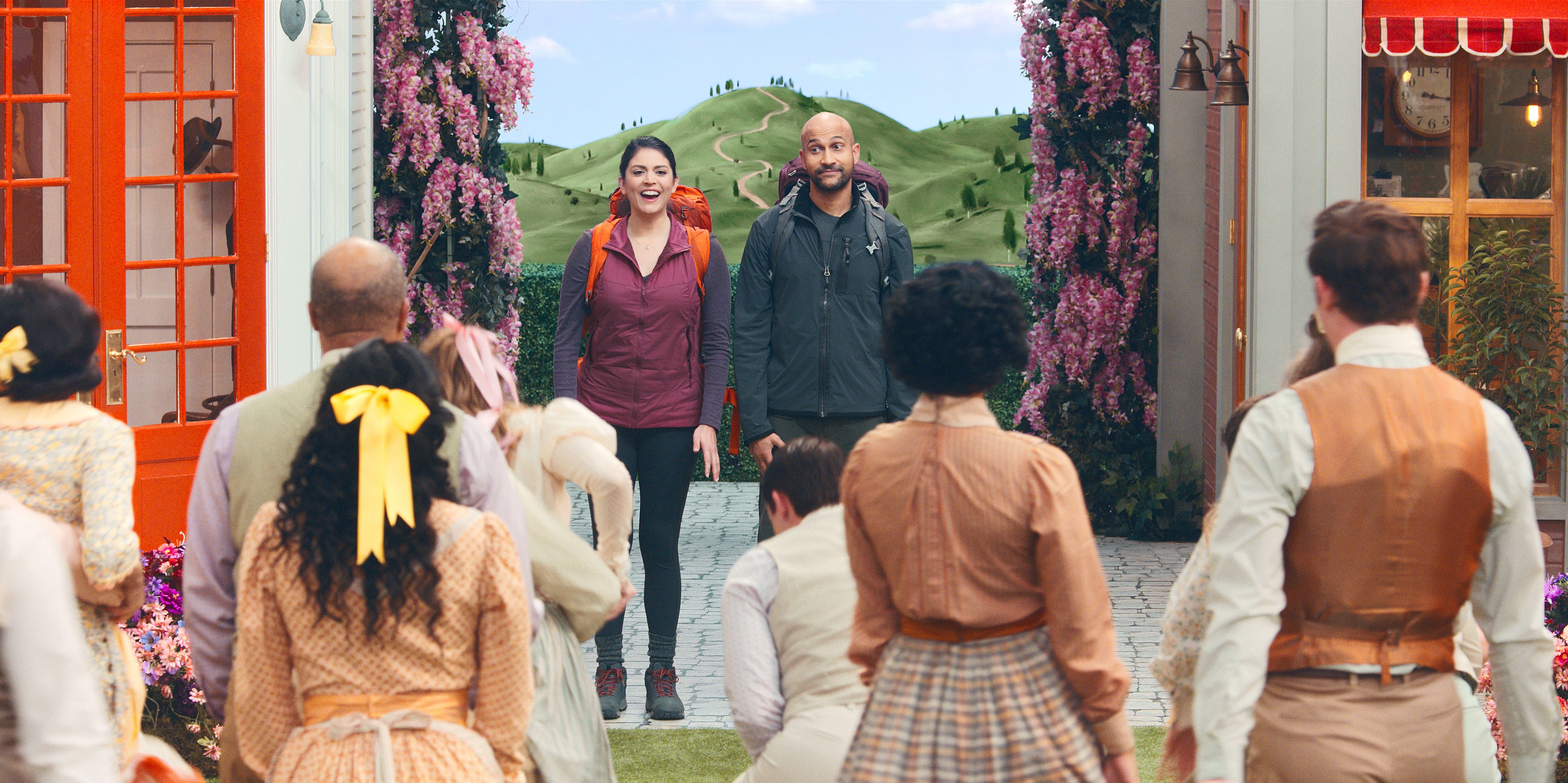 Cecily Strong and Keegan-Michael Key are a couple in trouble who stumble into a musical in Apple TV+'s upcoming series, "Schmigadoon!"