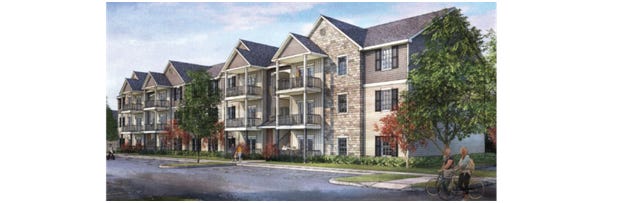 BRG Apartments has released a concept drawing showing what the Parkway Trails complex of 240 apartments will look look like when finished in the Burlington area in 2022.