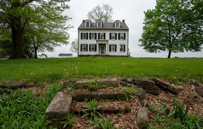 Front entrance to Satterthwaite, on the Patterson Farm property in Lower Makefield, on Tuesday, May 4, 2021.