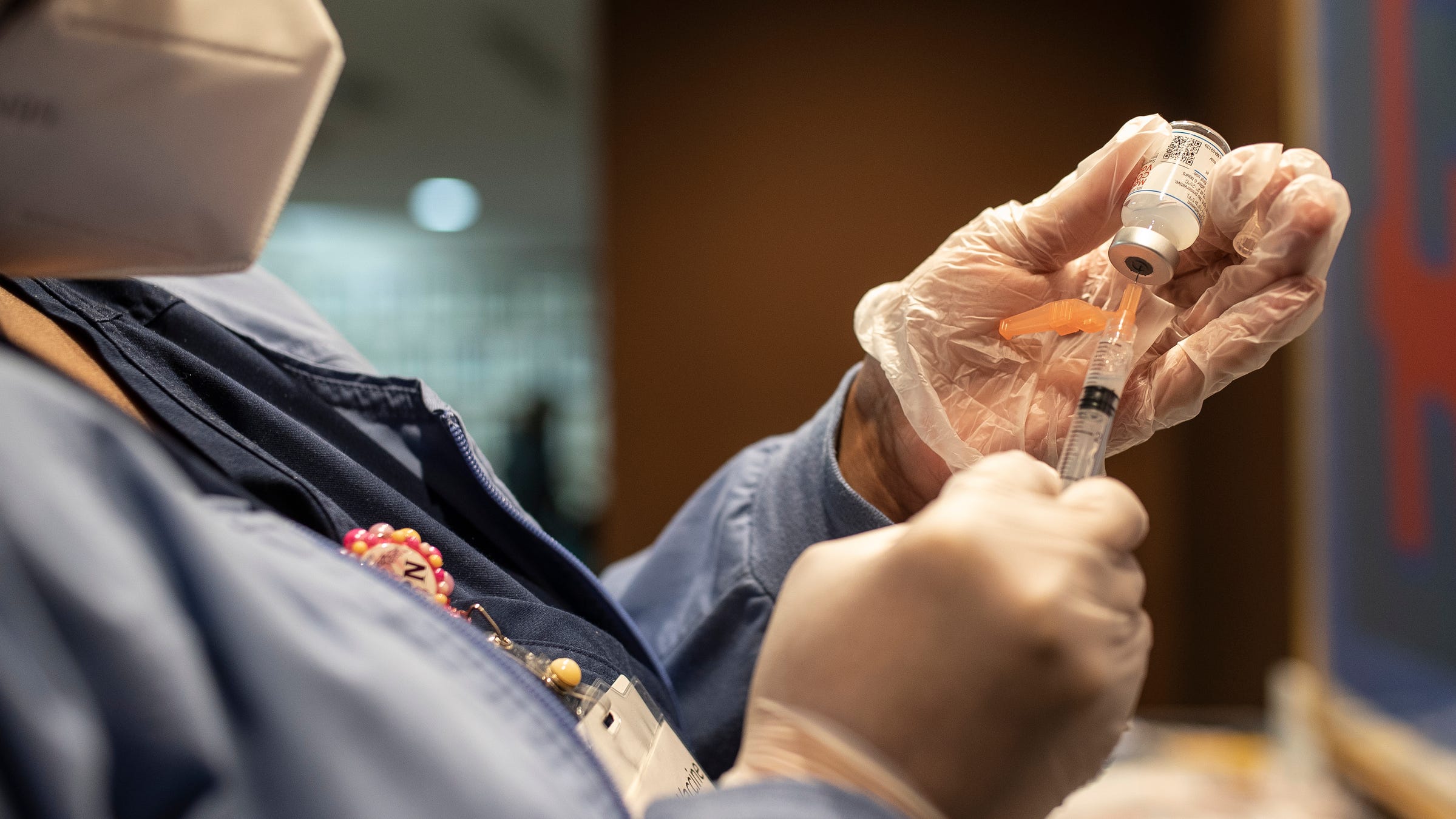 Kenya Meriedy, a nurse from Get Ready Vaccine, prepares vaccines May 5, 2021.