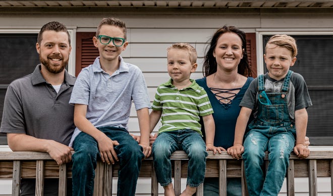 The Durain family opened their hearts and their home to children in need seven years ago as foster parents through Marion County Children Services. Pictured (L to R) are: Devin, Deacon, Foster, Crystal and Elliot Durain.