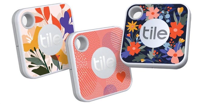 Available in several sizes and designs, Tile trackers can be affixed to a key ring, slipped into a wallet, or attached to a purse.