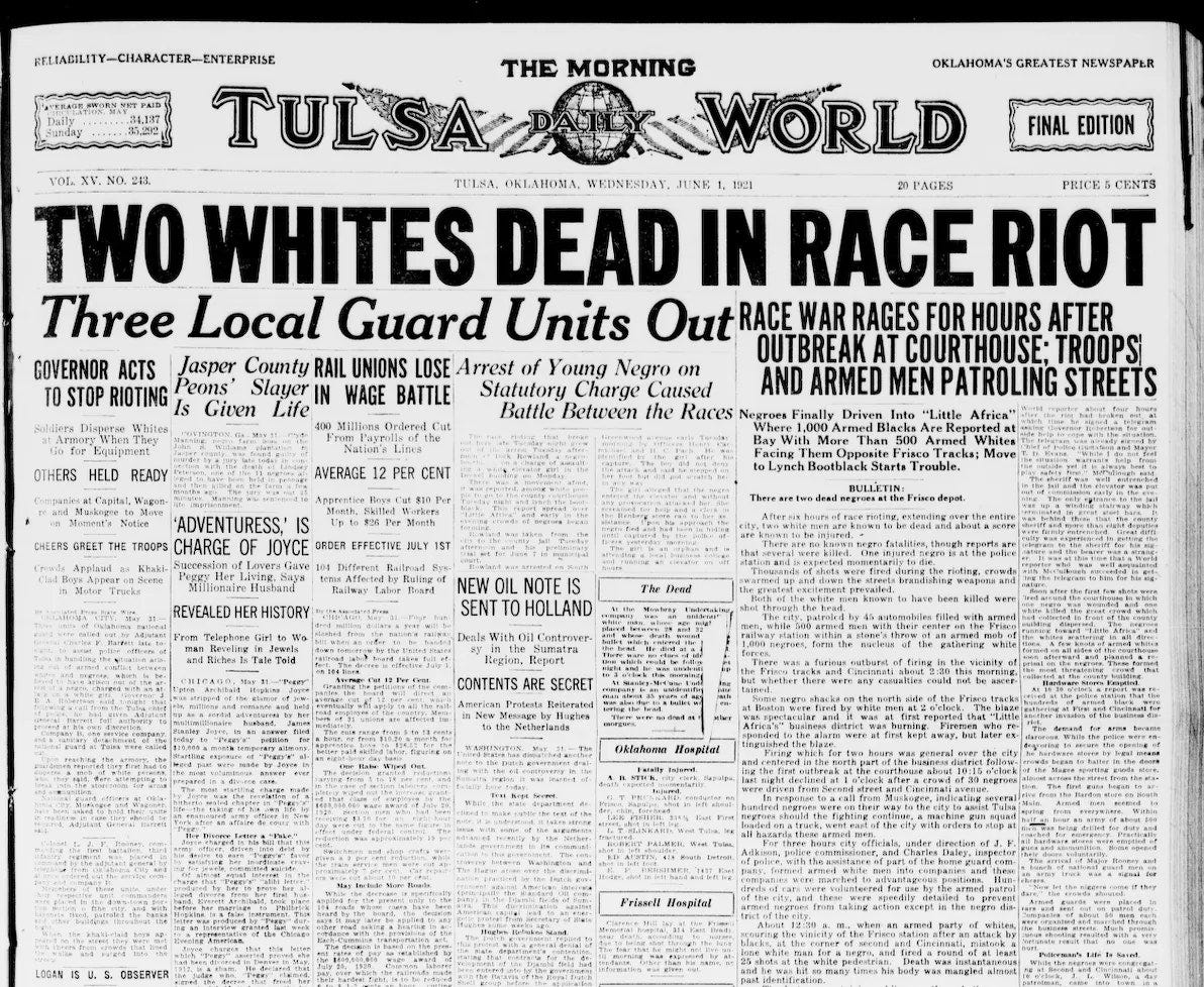 Racist Headlines Helped Instigate Tulsa Race Massacre Violence