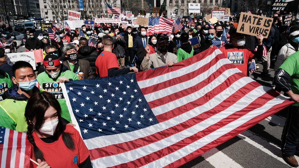 A demonstration on April 4, 2021, in New York City.