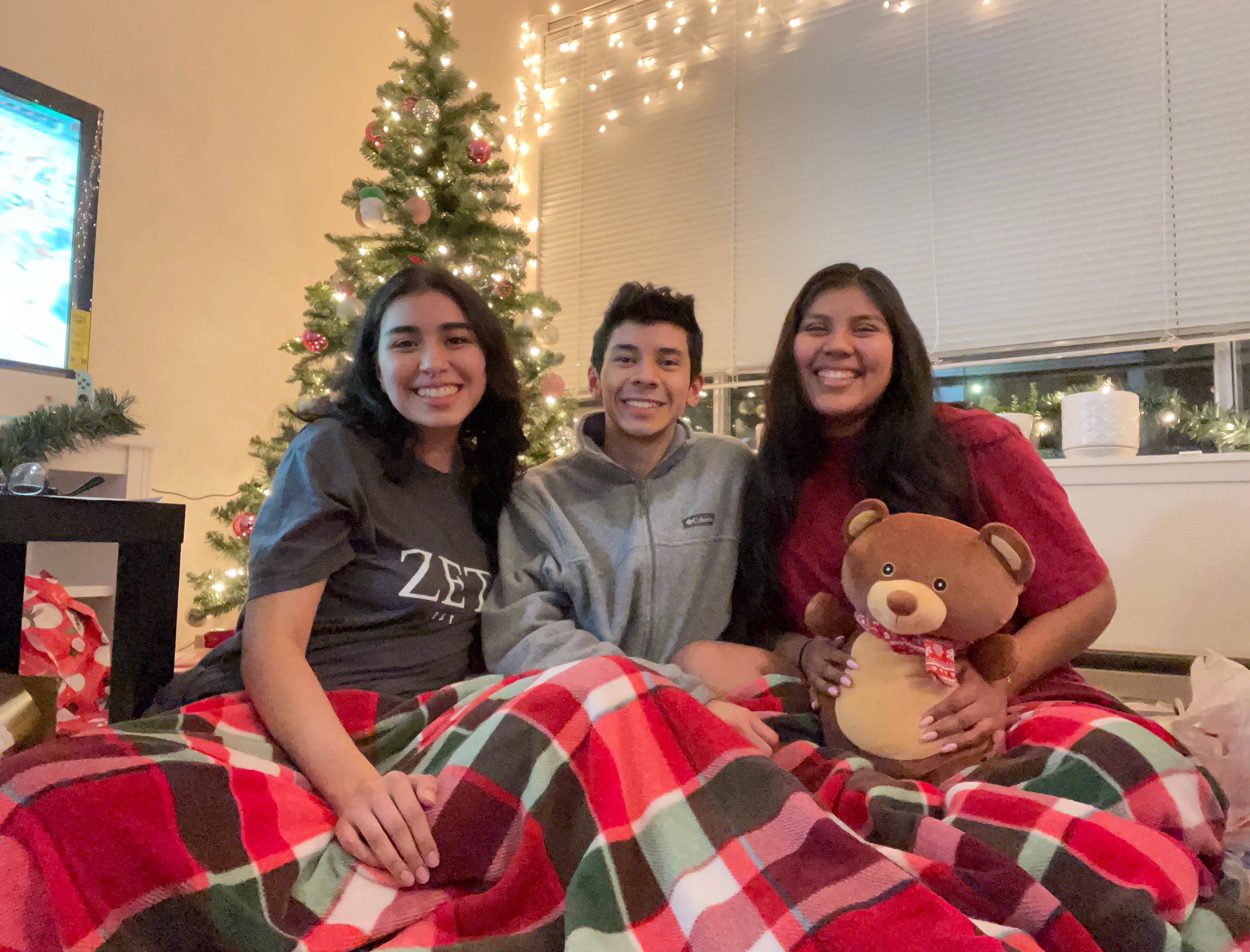 Guillermina Gutierrez Martinez, far right, and her roommates Rosario Ocampo and Eric Lopez have bonded over the challenges of being first-generation students. “Our parents left everything, left their homes and lives, for us,” Eric says. “We are why they came to America. If we fail, it was all for nothing."