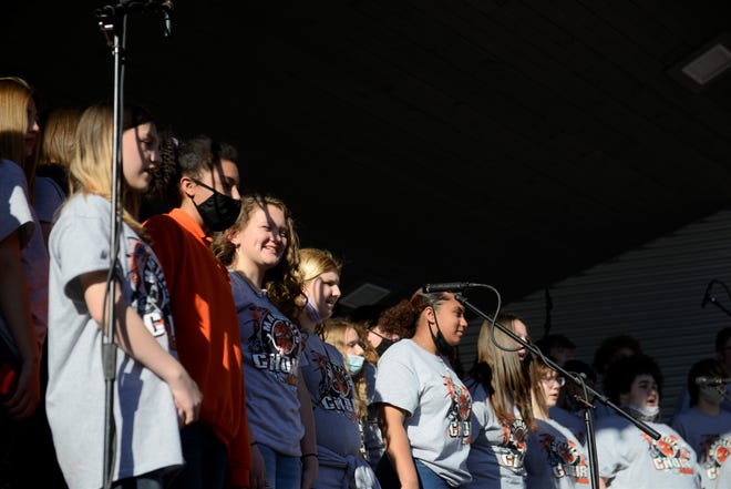 Mansfield City Schools' middle school choirs had their first performance in more than a year Thursday at The Brickyard.