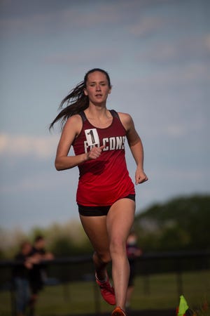 Fairfield Union senior Madison Eyman capped off a stellar, record-breaking career with a Division II state runner-up finish in the 3,200. Eyman is the 2021 Eagle-Gazette Female Track and Field Athlete of the Year.