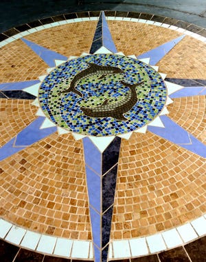 Mosaic tile at the Vilano Beach Pier.