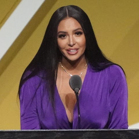 Vanessa Bryant speaks during Kobe Bryant's inducti