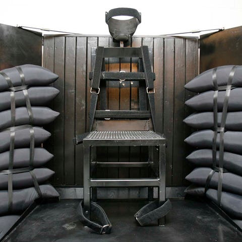 Firing squad execution chamber in Utah State Priso