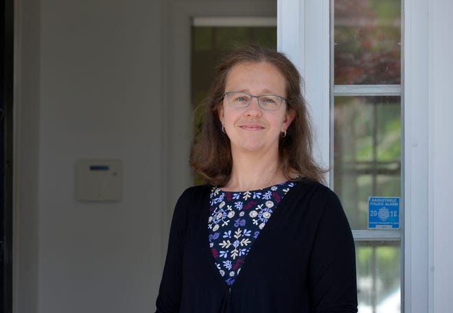Laurel Schaider, senior scientist at Silent Spring Institute, is leading studies of PFAS effects on humans. She was photographed at the Hyannis field office in 2021.