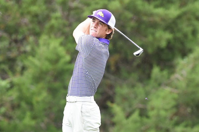 Wylie's Karson Grigsby, shown here competing at the state tournament last year in Georgetown, shot a 10-over-par 82 on Day 1 of the Region I-5A boys golf tournament Monday at The Rawls Course in Lubbock.