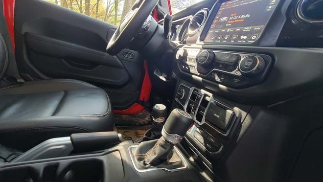 That second shifter in the 2021 Jeep Wrangler Rubicon 392 is for the low-speed transfer case to engage the driveline in serious off-roading.