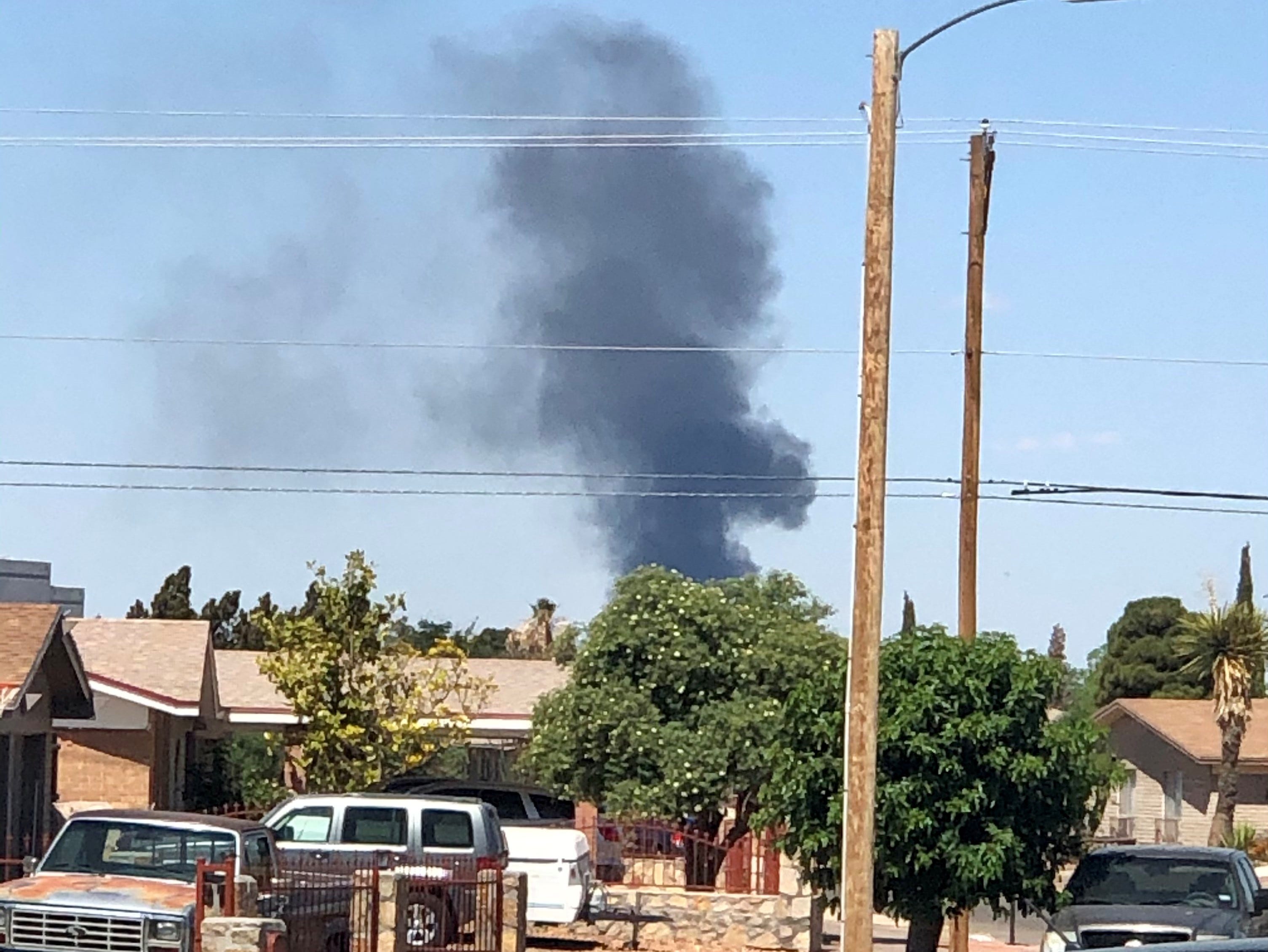Marathon oil refinery's black plume of smoke visible in much of El Paso