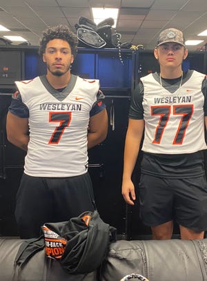 South View's Mahlik Gonzalez, left, and Ethan Denzer will continue their academic and football careers at West Virginia Wesleyan.