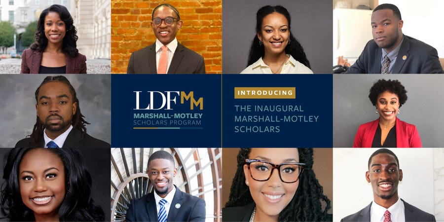 The NAACP Legal Defense and Education Fund has selected 10 scholars who will receive full law school scholarship with the requirement that they must spend the first eight years of their careers serving Black communities in the South.