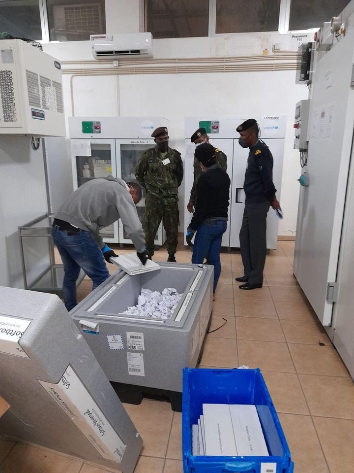 COVAX-supported COVID-19 vaccines arriving in Cabo Verde in March 2021.