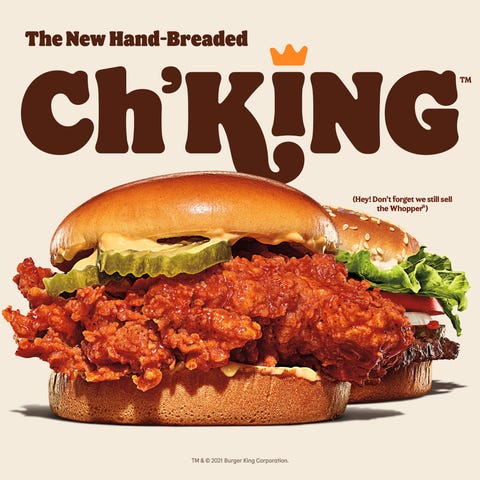 Burger King's new Ch'King sandwich.