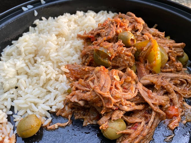 Ropa vieja from Santiago's, which held a one-day pop up event at Heart n Soul in Essex Junction on May 19, 2021.