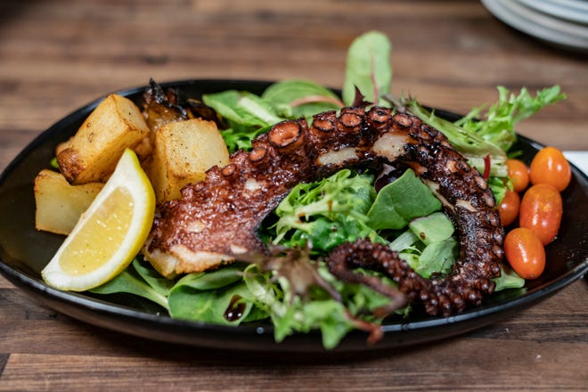 Osteria Capri restaurant's octopus salad is pictured Tuesday, May 18, 2021 on the Isle of Capri. 