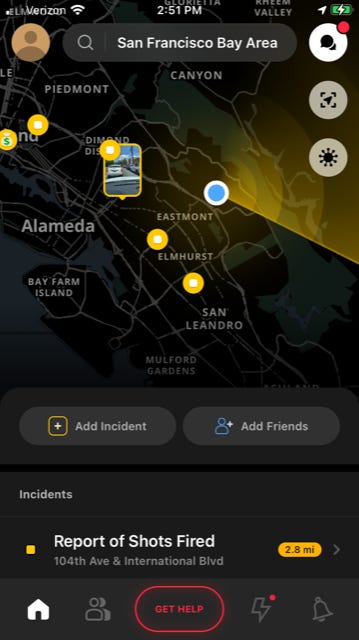 Citizen app has crime map and is now testing private security
