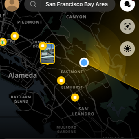 A screenshot of the Citizen crime app tracking a p