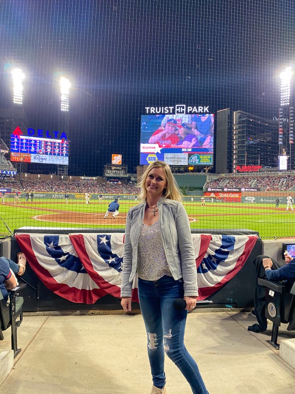 Casey Kearney sings 'God Bless America' at Atlanta Braves game