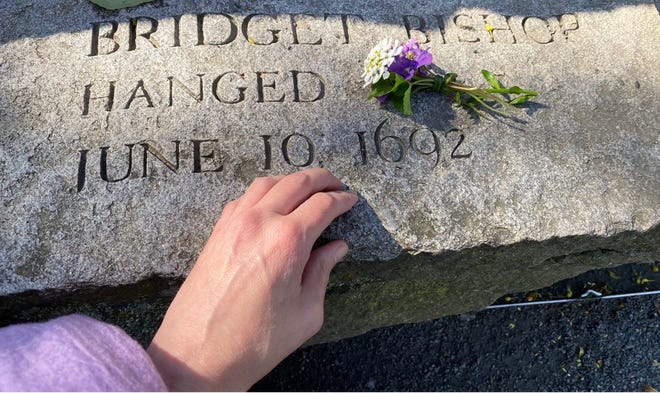 Bridget Bishop’s stone at The Salem Witch Trials Memorial.