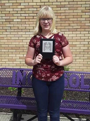 Ingersoll Middle School announced Kaylee Grebner as the May recipient of the Steven R. Nagel Distinguished  Student of the Month Award.