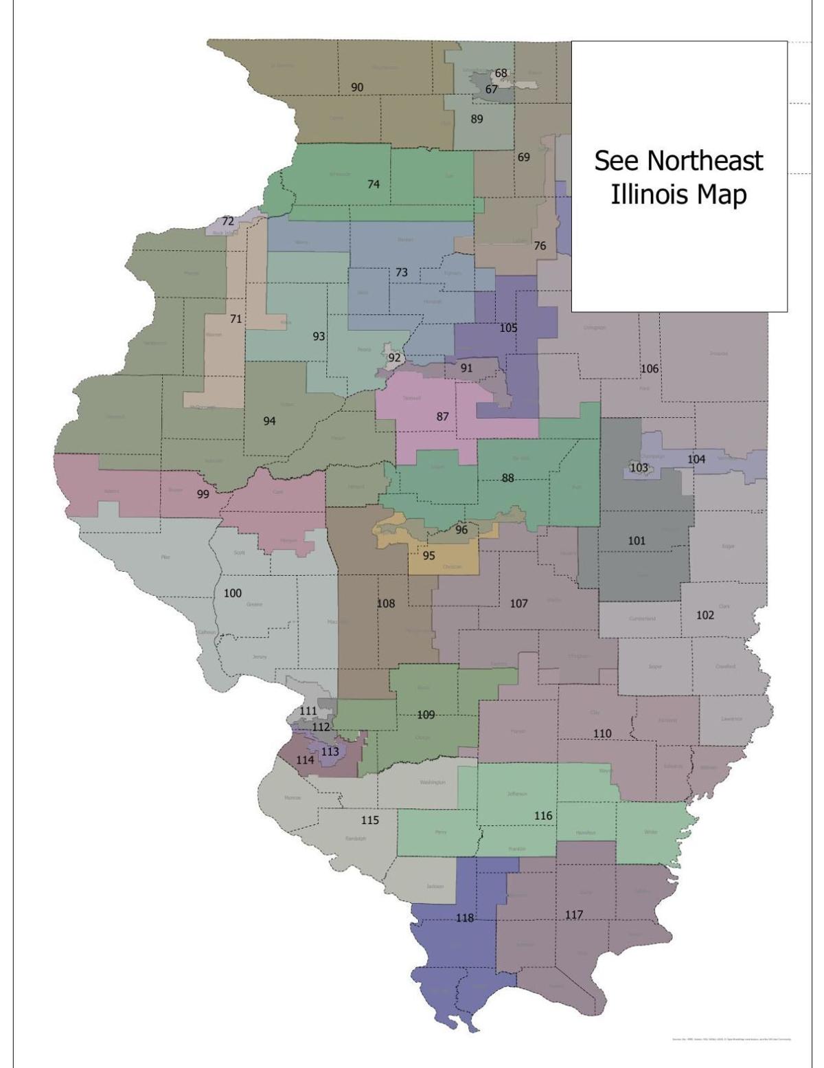 Illinois Community College Districts Map New Map Signed By Governor, Many Representatives No Longer In Familiar  Districts