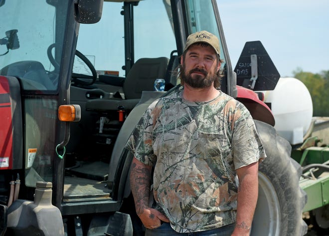 Greg Sellers on his farm Wednesday, April 28, 2021, in Ellendale, Delaware.