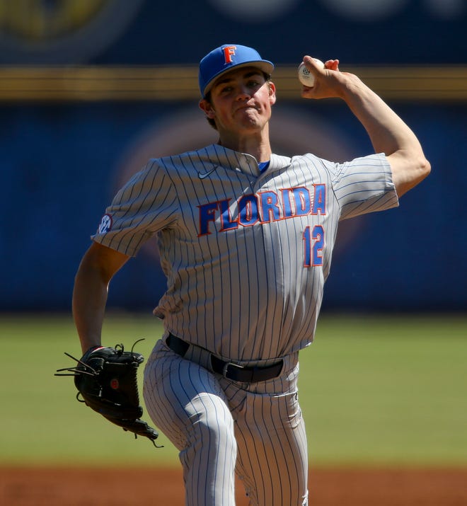 Florida pitcher Hunter Barco limited Mississippi State to four hits Wednesday, as the Gators rolled to a 13-1 win in seven innings at the SEC Baseball Tournament in the Hoover Met in Hoover, Alabama.