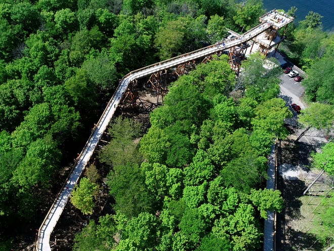 Peninsula State Park's Eagle Tower now includes an 850-foot access ramp to the deck highlighting the $ 3.5 million project.