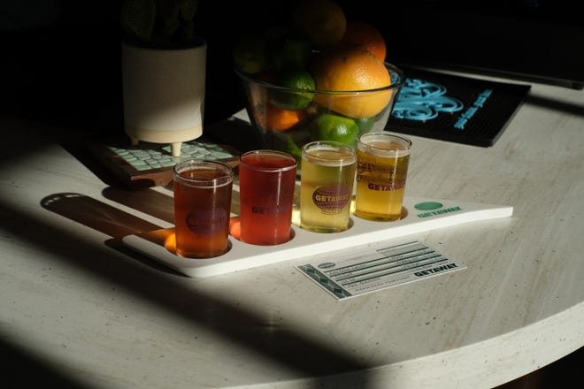 A beer flight from Getaway Brewing Co. in Dublin's Bridge Park