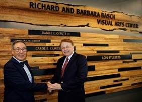 Richard Orenstein, left, with Ringling College President Larry R. Thompson. “Daniel was both a Renaissance man and my best friend,” said Orenstein, trustee for the Daniel E. Offutt III Charitable Trust.