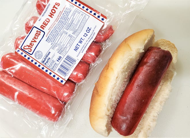 Stevens Red Hots. $1.99 per 12-ounce package.