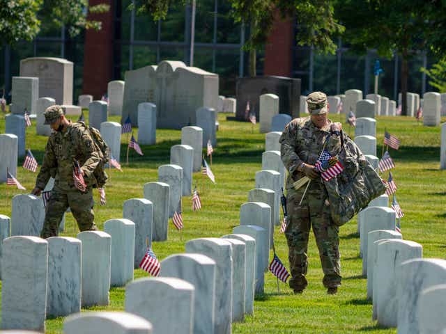 Volunteer Flags At Arlington Cemetery This Year Christmas 2021 Photos Arlington National Cemetery Flags In For Memorial Day