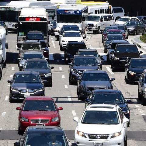 Heavy traffic is seen at Los Angeles International