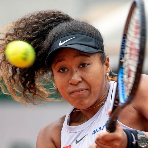 Naomi Osaka in action during her match against Ann