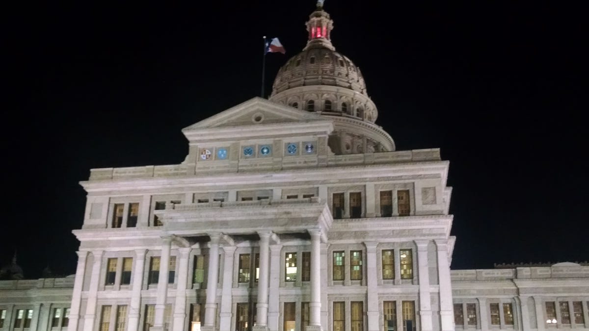 The Texas Capitol at night