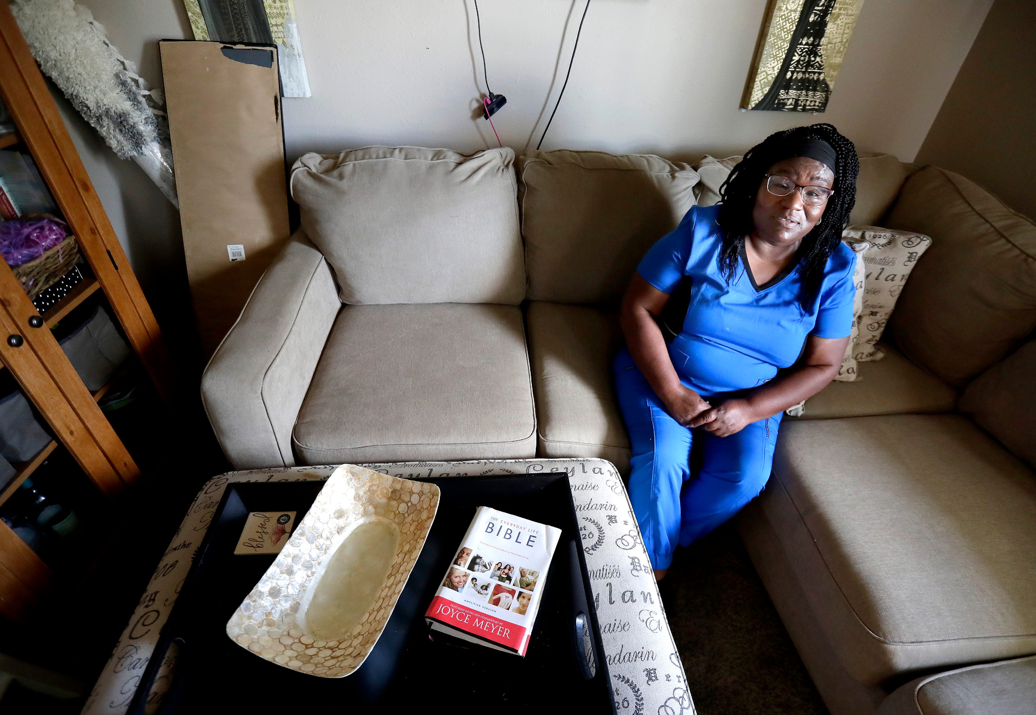 Marion Scott, pictured in her Oshkosh apartment, has looked without success for a larger two-bedroom apartment in Oshkosh. The 60-year-old single woman says landlords won't rent to her because of her past financial problems and racial discrimination.