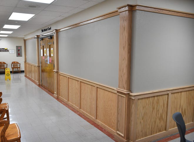 This is the entrance to the 30th District Court in the Wichita County Courthouse.