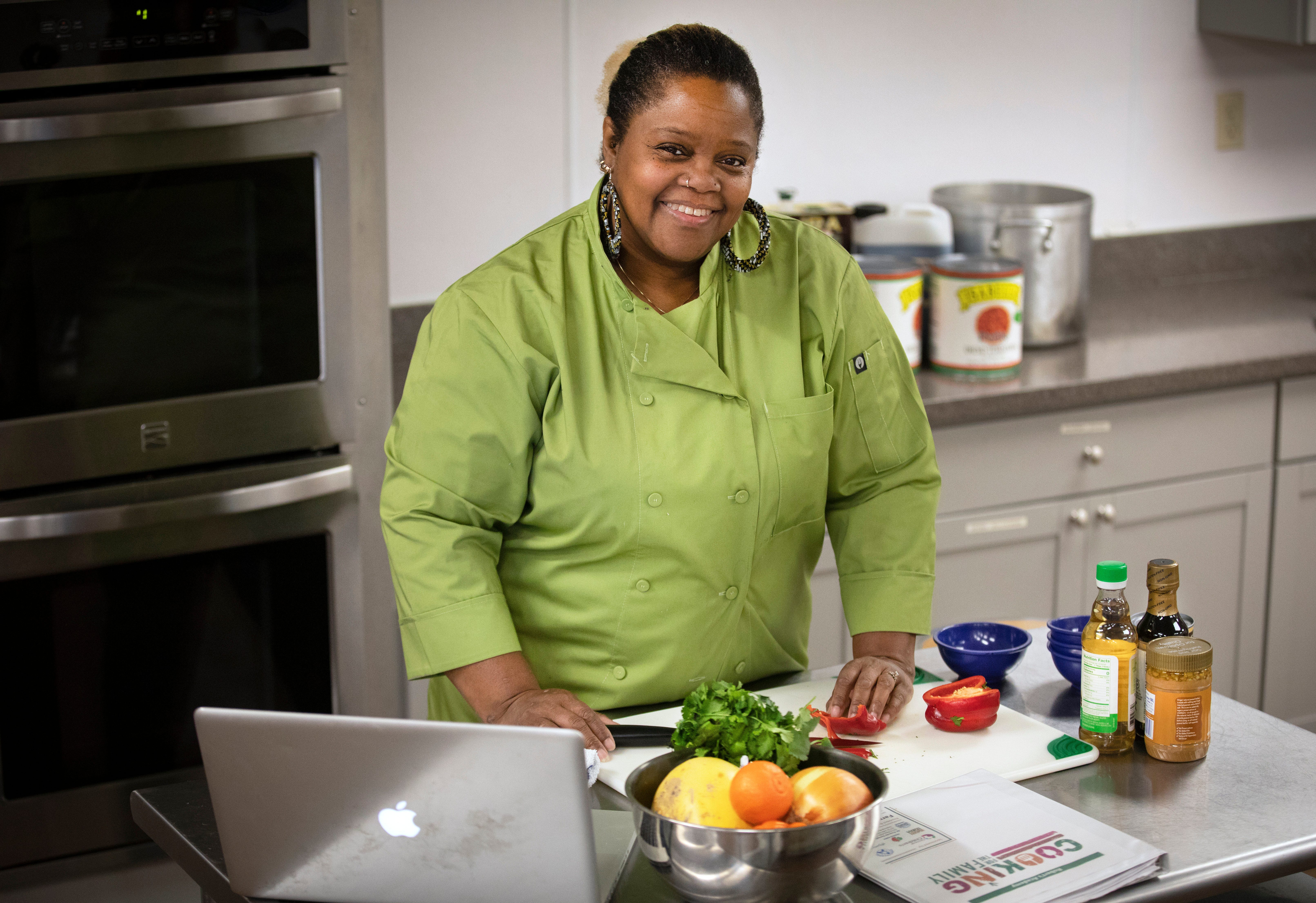 Mona Bronson is the chef charged with teaching families how to prepare a meal for under $10 at St. Anthony Center. She's currently creating a virtual class to begin this month. The five-week course will teach eight basic cooking skills. Participants will learn nutrition, knife skills, food safety and budget. Though the center has a full teaching kitchen, it's had to pivot to virtual classes due to the pandemic.
