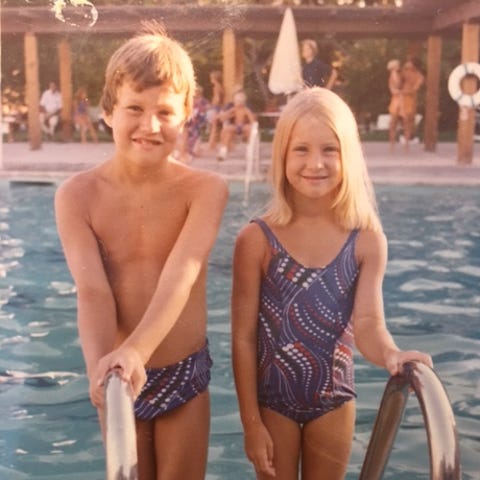 Matthew Rees and his sister Johanna in 1976.
