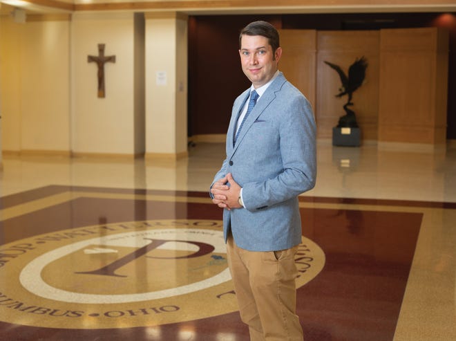 Dominic Marchi, one of three 2021 Teachers of the Year award winners, at Bishop Watterson High School