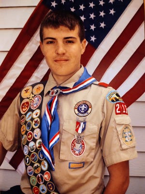 Garin Stimpert of Bucklin, was awarded the rank of Eagle Scout after an award ceremony was held on May 22.