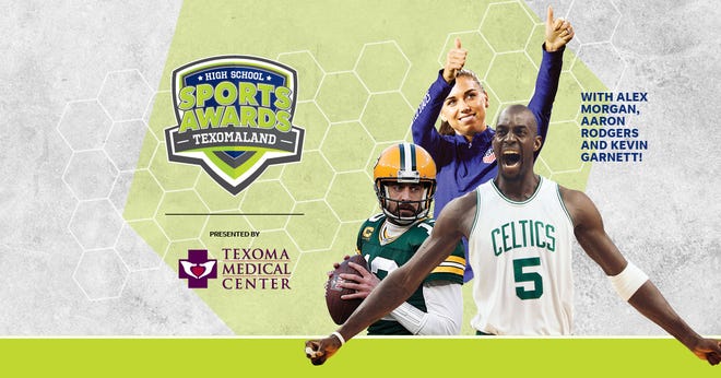 NBA Champion and MVP Kevin Garnett joins celebrity athletes, including Alex Morgan and Aaron Rodgers, announcing the winners of the Texomaland High School Sports Awards.