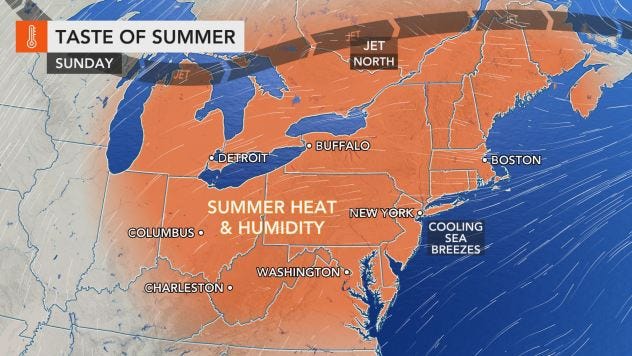Heat Wave to Scorch Northeast and Mid-Atlantic With 90-Degree Temperatures